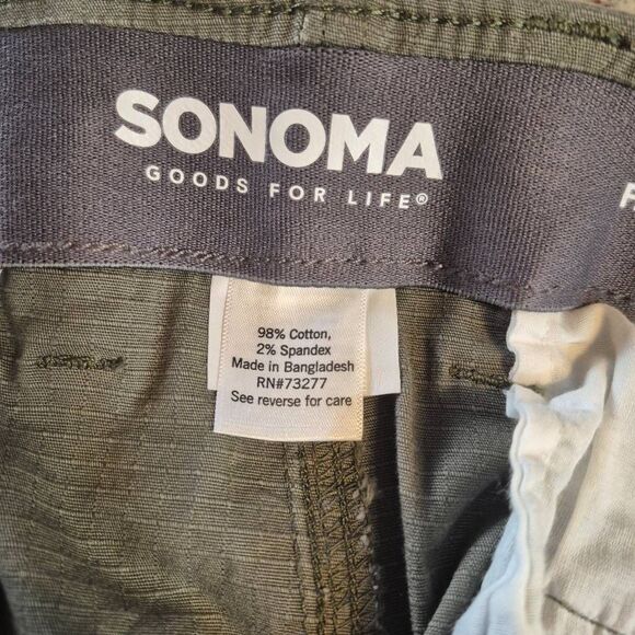 Sonoma Men's Olive Green Cotton /Spandex Cargo Shorts NEW NWT - Picture 10 of 10